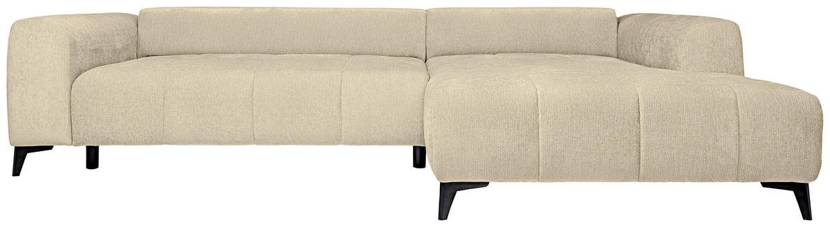 HÖRNSOFFA i chenille beige  - beige/svart, Klassisk, textil/plast (279/222cm) - MID.YOU