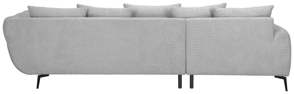ECKSOFA Silberfarben Bouclé Zierkissen, Rückenkissen, Rücken echt  - Silberfarben/Schwarz, MODERN, Textil/Metall (217/318cm) - Carryhome