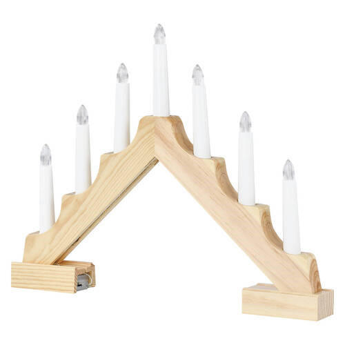 DEKORAČNÉ LED SVIETIDLO - hnedá/biela, Basics, drevo (35/29cm)