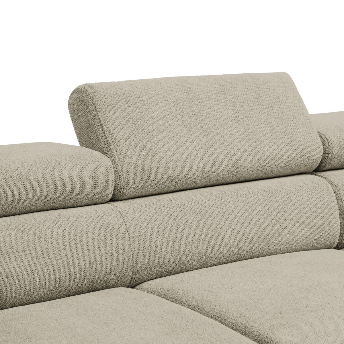 HÖRNSOFFA i vävt tyg greige  - greige/svart, Modern, metall/textil (257/198cm) - MID.YOU