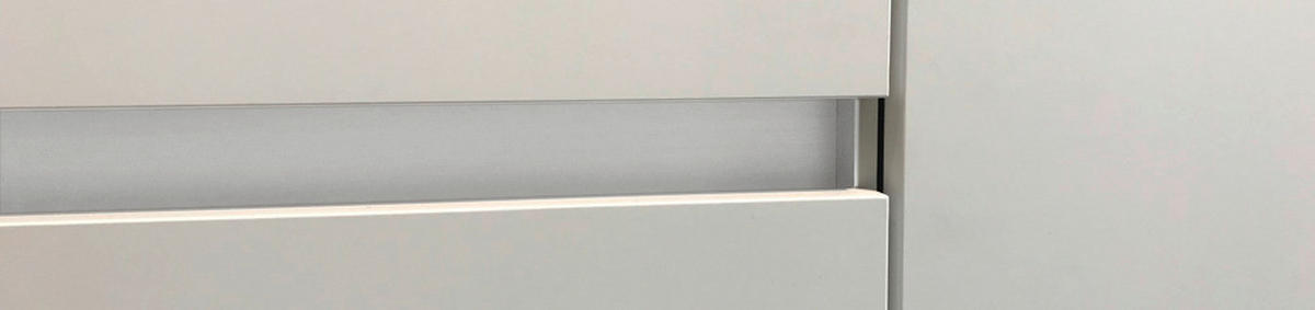 KÜCHENLEERBLOCK 340 cm   in Graphitfarben  - Edelstahlfarben/Eichefarben, Design, Holzwerkstoff/Metall (340cm) - Impuls
