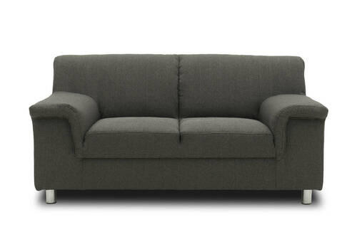 2-SITZER-SOFA Webstoff Schlammfarben  - Chromfarben/Schlammfarben, KONVENTIONELL, Textil/Metall (145/72/80cm) - MID.YOU