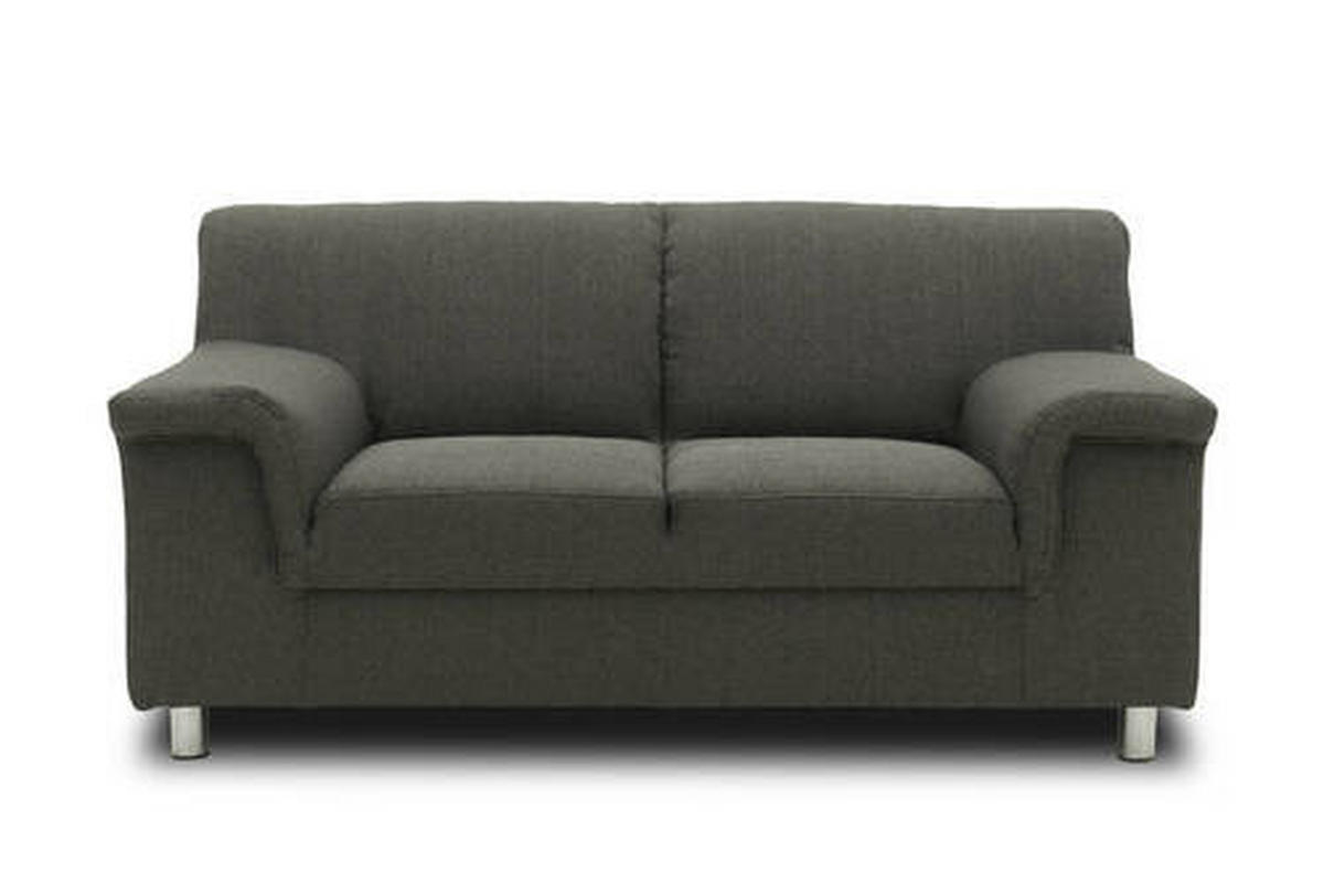 2-SITZER-SOFA Webstoff Schlammfarben  - Chromfarben/Schlammfarben, KONVENTIONELL, Textil/Metall (145/72/80cm) - MID.YOU