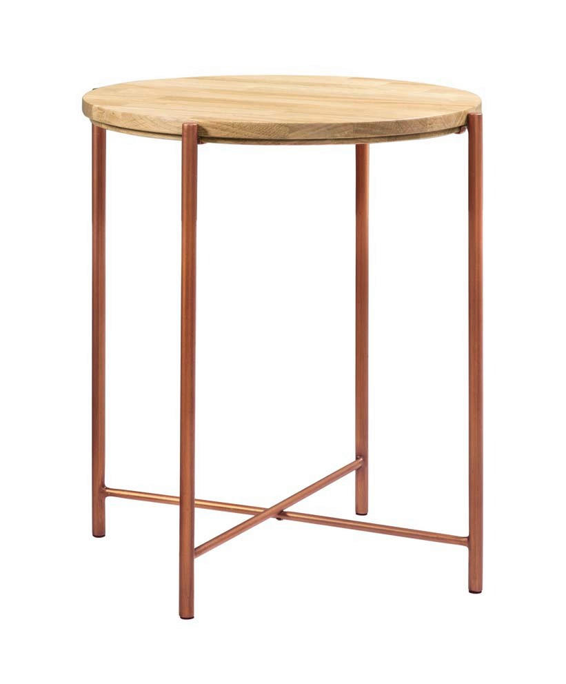 NACHTSCHRANK 48/52/48 cm Eiche massiv  - Eichefarben/Kupferfarben, Design, Holz/Metall (48/52/48cm) - Hasena