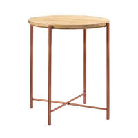 NACHTKÄSTCHEN in massiv Eiche Eichefarben, Kupferfarben  - Eichefarben/Kupferfarben, Design, Holz/Metall (48/52/48cm) - Hasena