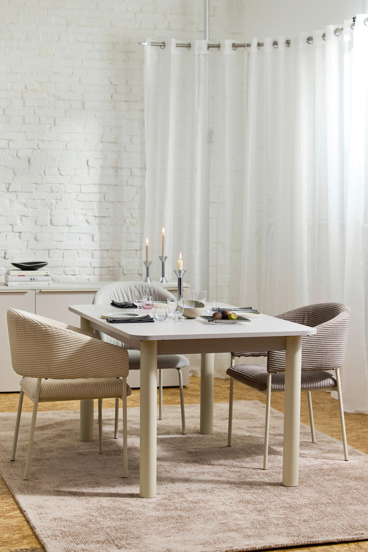 ESSTISCH in Metall, Holzwerkstoff 140/90/76 cm   - Greige/Weiß, Natur, Holzwerkstoff/Metall (140/90/76cm) - Tom Tailor