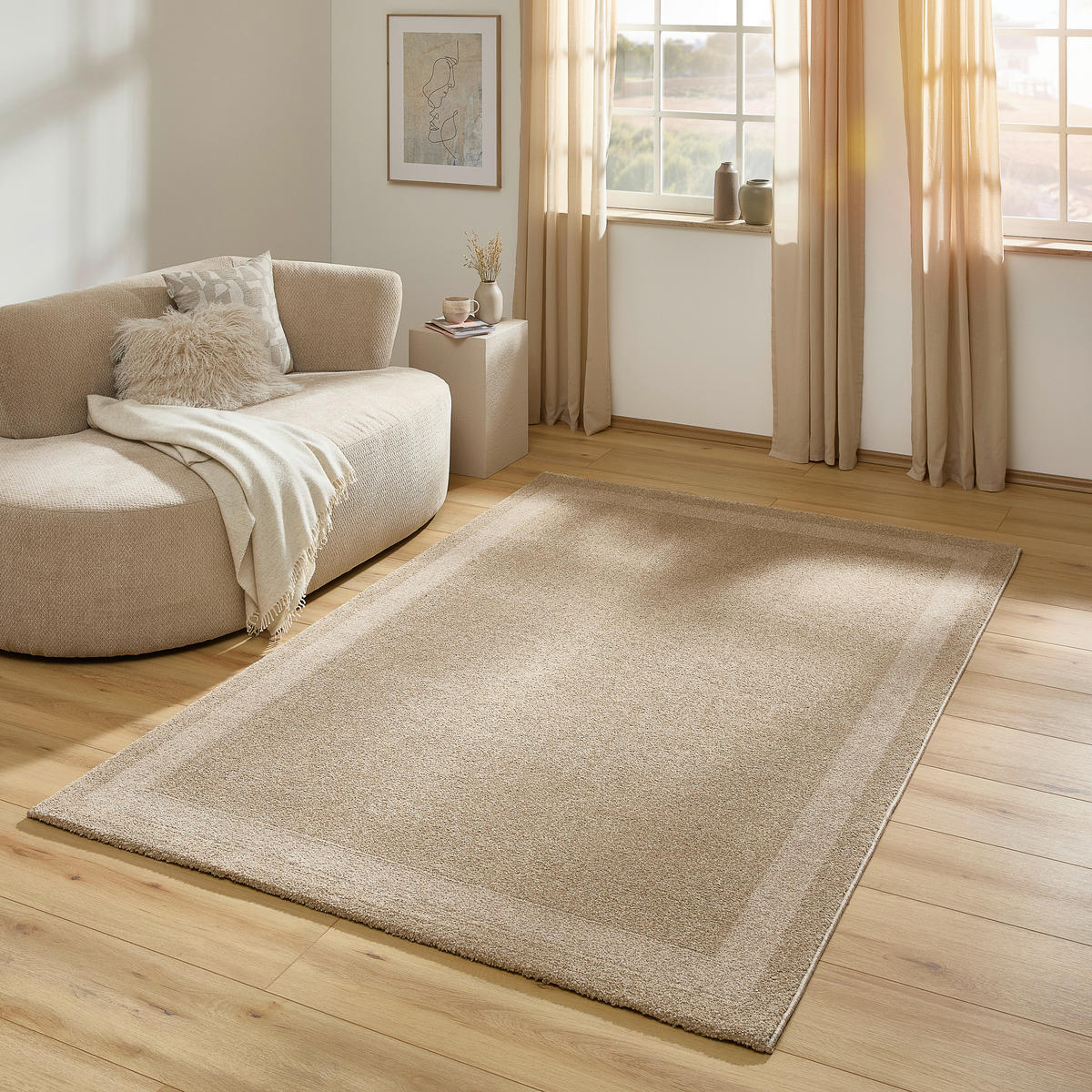 WEBTEPPICH Wohnzimmer 160/230 cm Beige rechteckig  - Beige, Trend, Kunststoff/Textil (160/230cm) - Novel