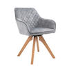 ARMLEHNSTUHL  in Samt  - Eichefarben/Grau, MODERN, Holz/Textil (59/85/61cm) - Livetastic