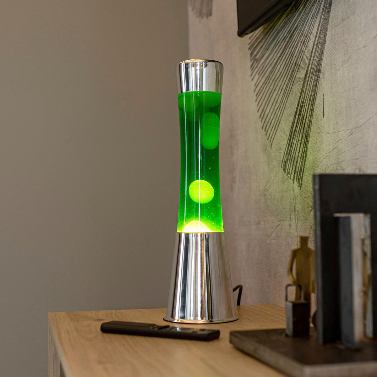 LAVALEUCHTE - Edelstahlfarben/Grün, Basics, Metall (11/11/40cm)