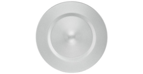 PLATZTELLER 34 cm - Silberfarben, KONVENTIONELL, Glas (34cm) - Novel