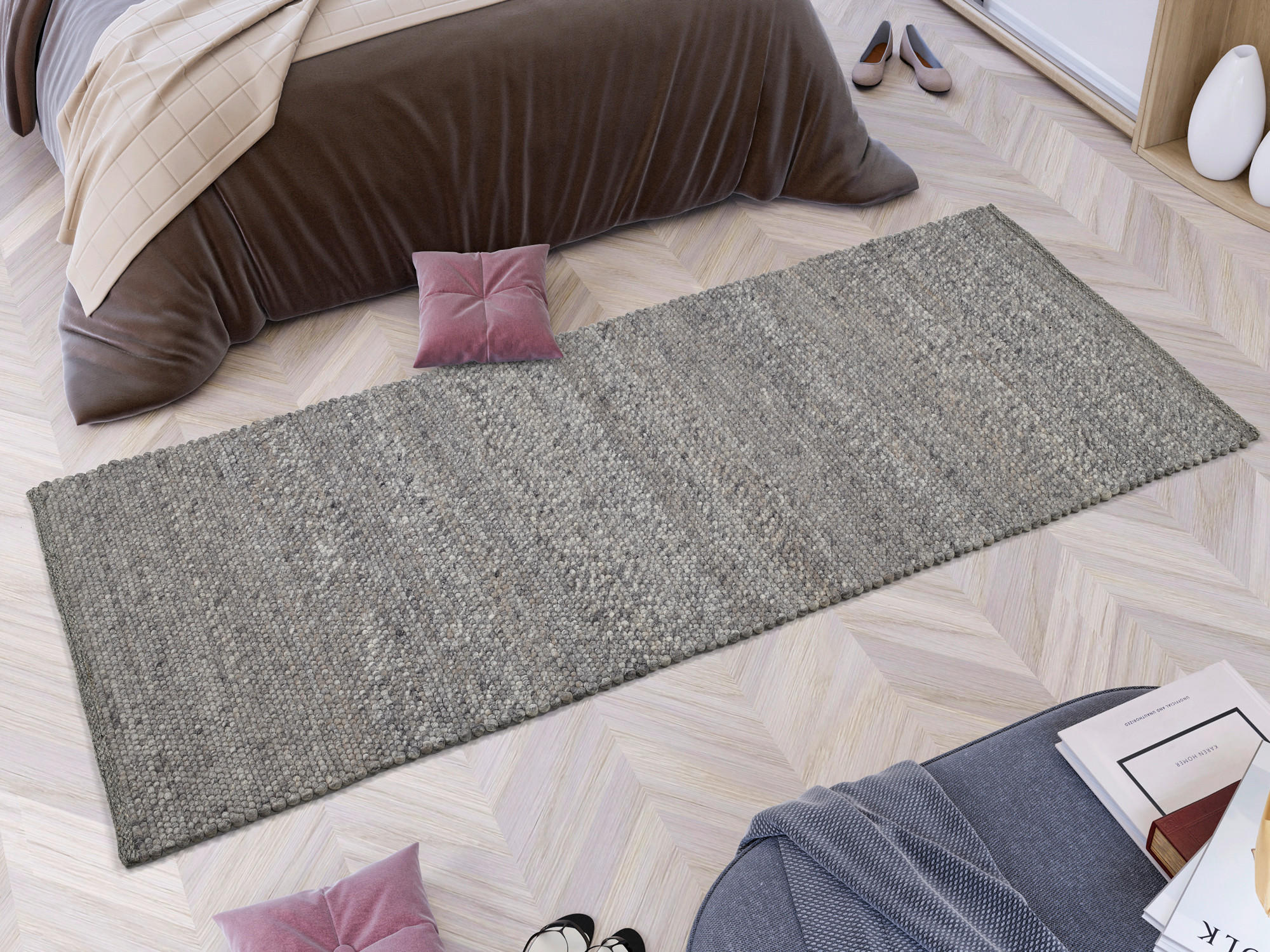 LÄUFER 80/300 cm Helsinki  - Grau, Basics, Textil (80/300cm) - Linea Natura