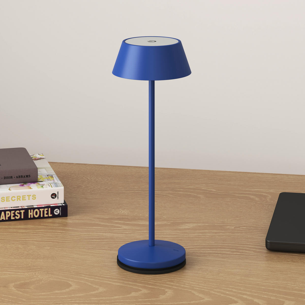 AKKU-TISCHLEUCHTE 11/30 cm  - Blau/Schwarz, Trend, Kunststoff/Metall (11/30cm) - Novel