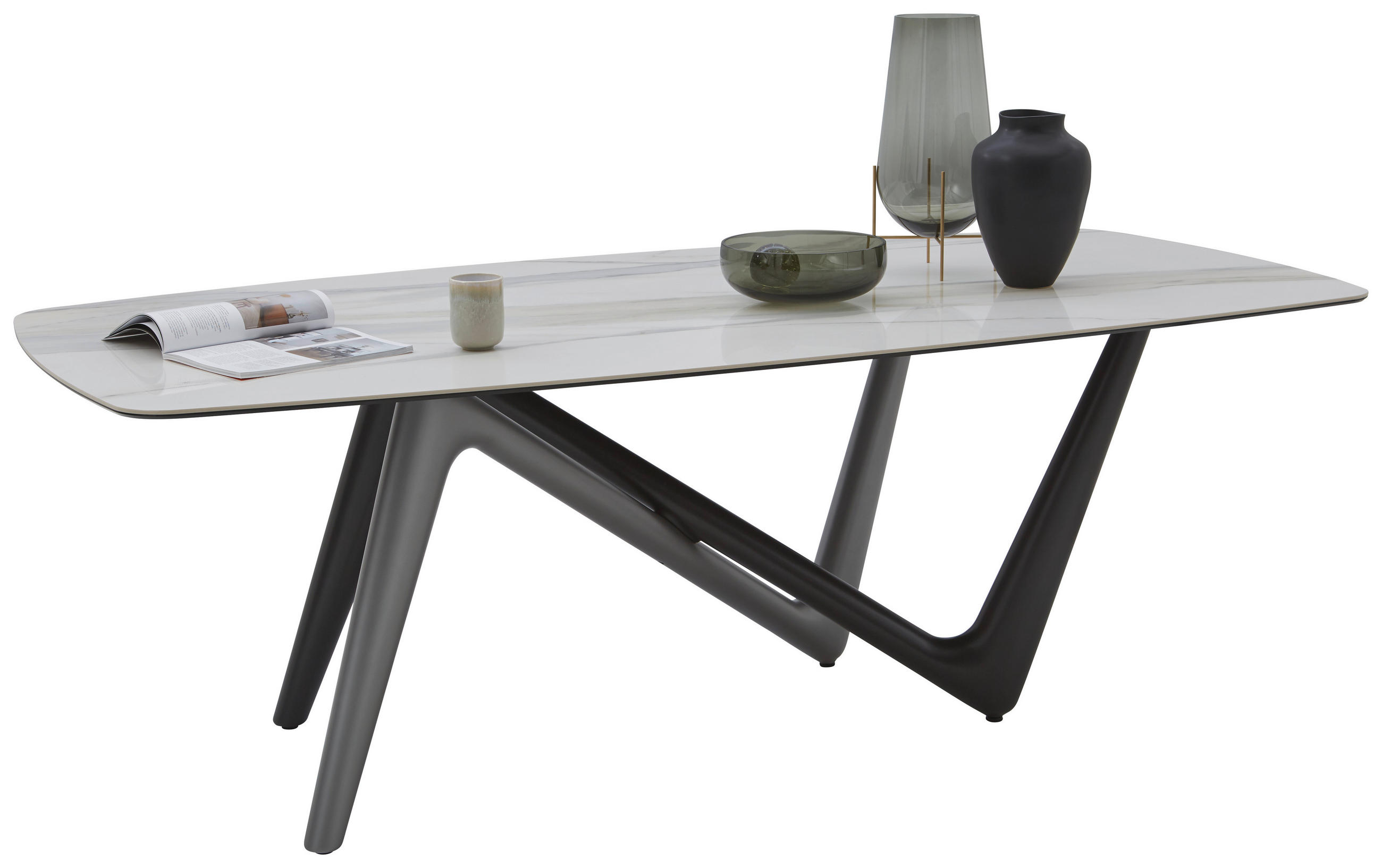 ESSTISCH in Kunststoff, Keramik 200/100/75 cm  - Anthrazit/Beige, Design, Keramik/Kunststoff (200/100/75cm) - Dieter Knoll