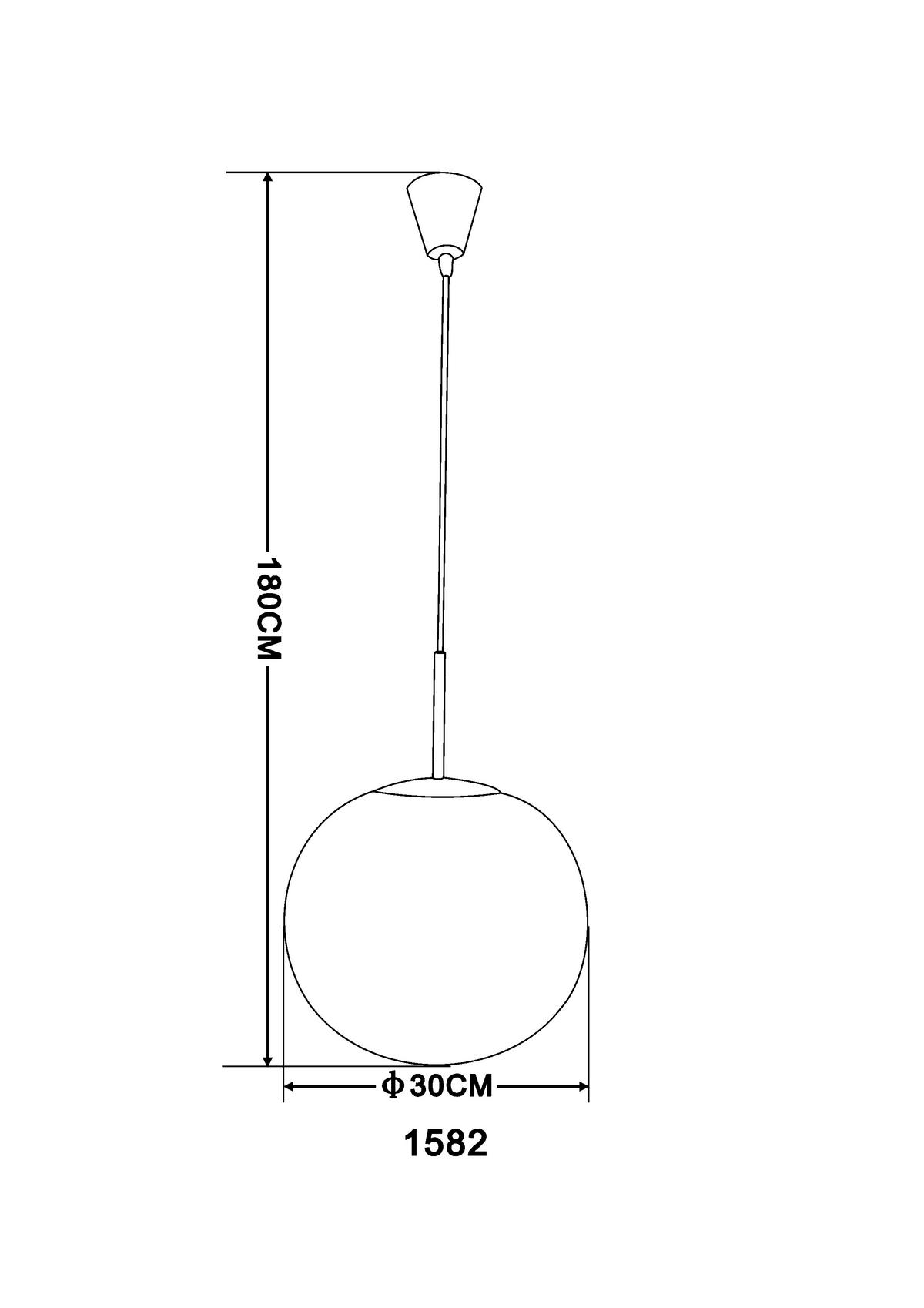 HÄNGELEUCHTE 30/180 cm  - Opal/Nickelfarben, Basics, Glas/Metall (30/180cm) - Globo