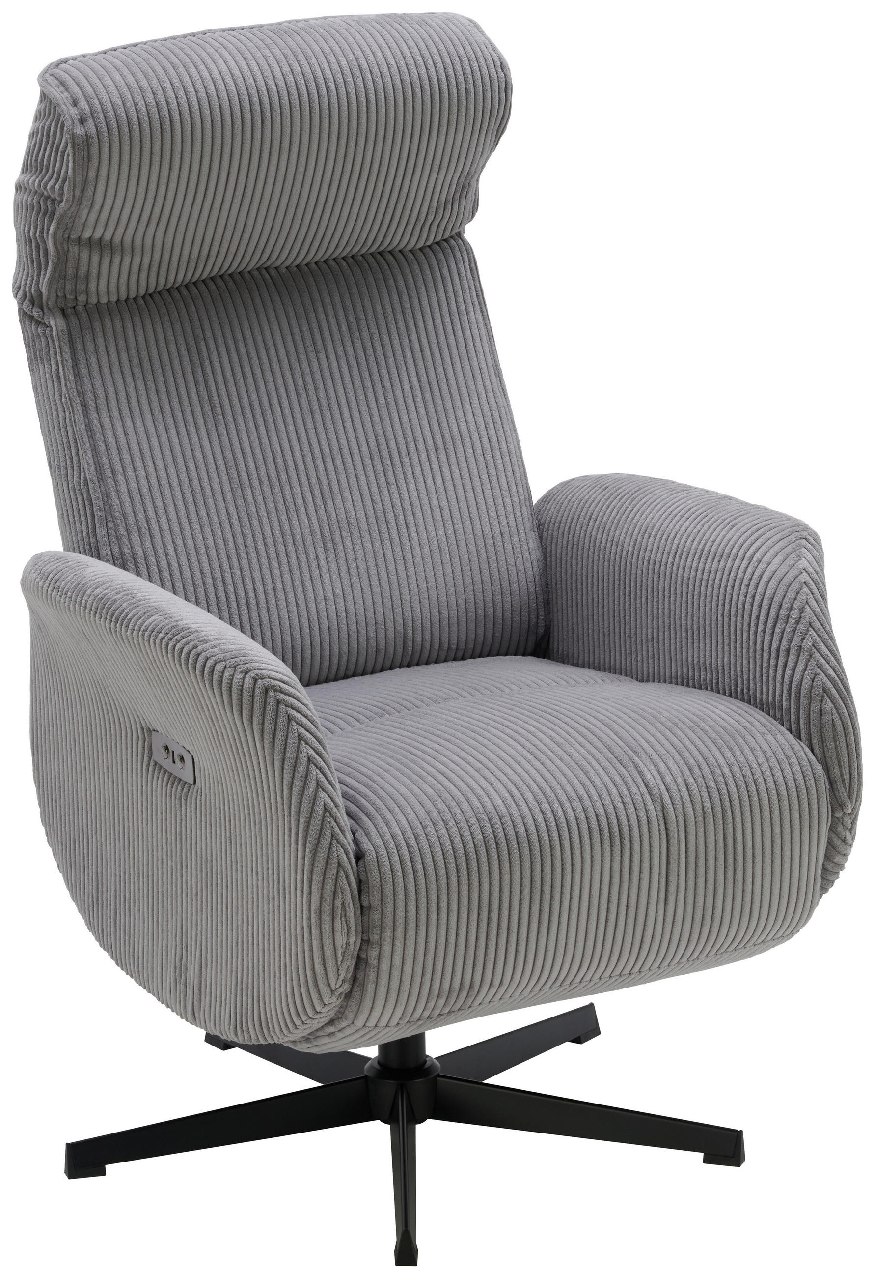 RELAXSESSEL 73/111-77/82-160 cm  in Metall, Textil Grau, Schwarz  - Schwarz/Grau, Trend, Textil/Metall (73/111-77/82-160cm) - Xora