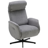 RELAXSESSEL Metall, Textil Grau, Schwarz  - Schwarz/Grau, Trend, Textil/Metall (73/111-77/82-160cm) - Xora