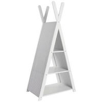 KINDERREGAL Tipi Grau, Weiß  - Weiß/Grau, Basics, Holzwerkstoff/Textil (65/43,7/135cm) - My Baby Lou