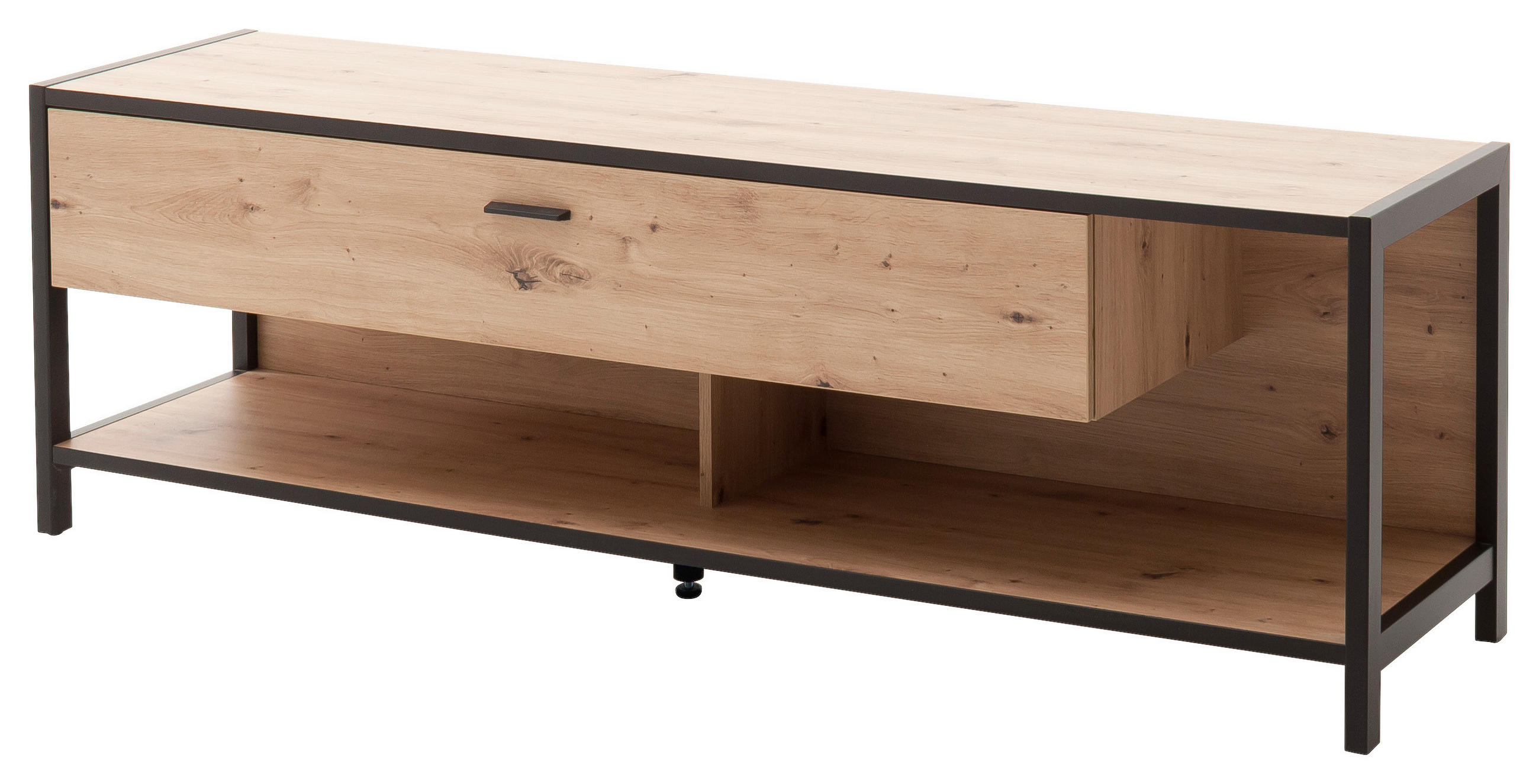 KOMODA POD TELEVIZI, antracitová, barvy dubu, 175/57/46 cm - barvy dubu/antracitová, Design, kov/kompozitní dřevo (175/57/46cm) - Carryhome