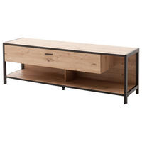 KOMODA POD TELEVIZI, antracitová, barvy dubu, 175/57/46 cm - barvy dubu/antracitová, Design, kov/kompozitní dřevo (175/57/46cm) - Carryhome