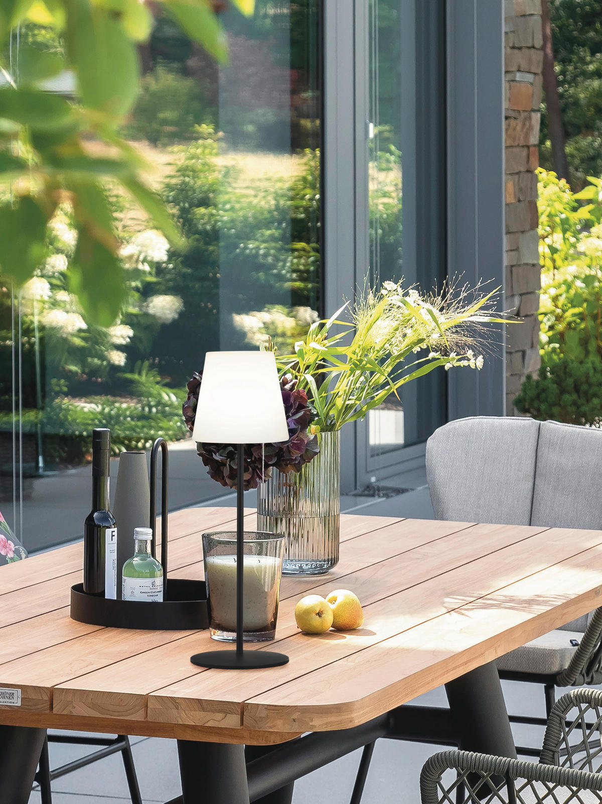 AKKU-TISCHLEUCHTE Talent 12/38 cm  - Anthrazit/Weiß, KONVENTIONELL, Kunststoff/Metall (12/38cm)