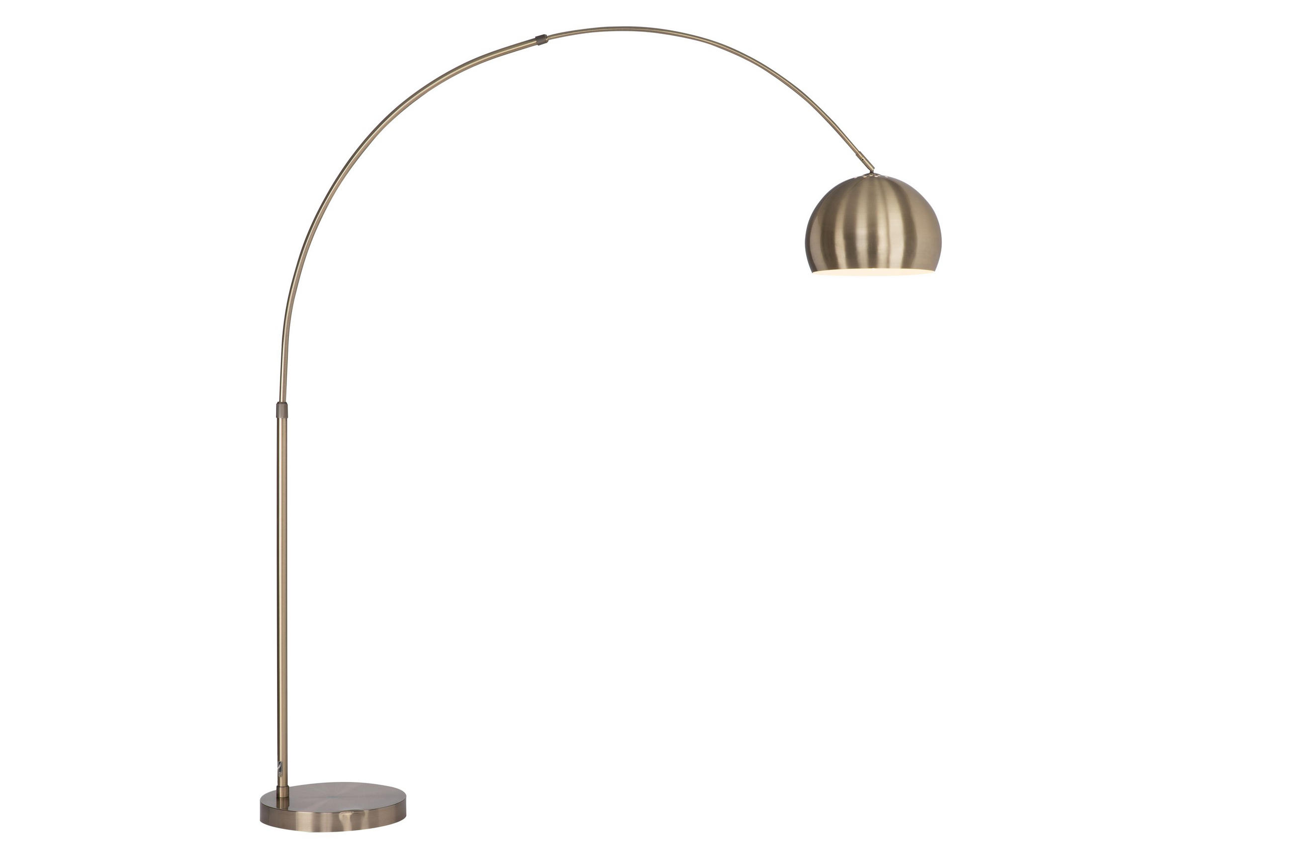 BOGENLEUCHTE 170/39/190-205 cm    - Goldfarben, Design, Metall (170/39/190-205cm) - Novel