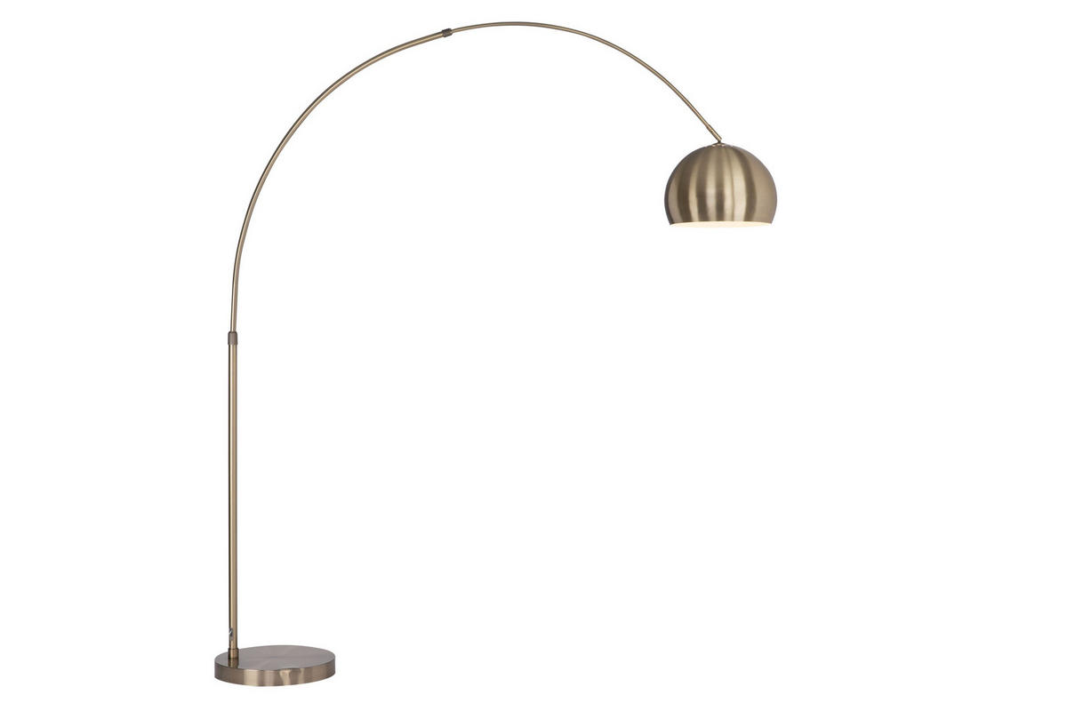 BOGENLEUCHTE 170/39/190-205 cm    - Goldfarben, Design, Metall (170/39/190-205cm) - Novel