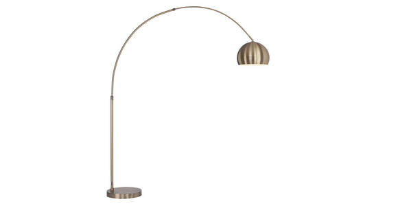 BOGENLEUCHTE 170/39/190-205 cm - Goldfarben, Design, Metall (170/39/190-205cm) - Novel