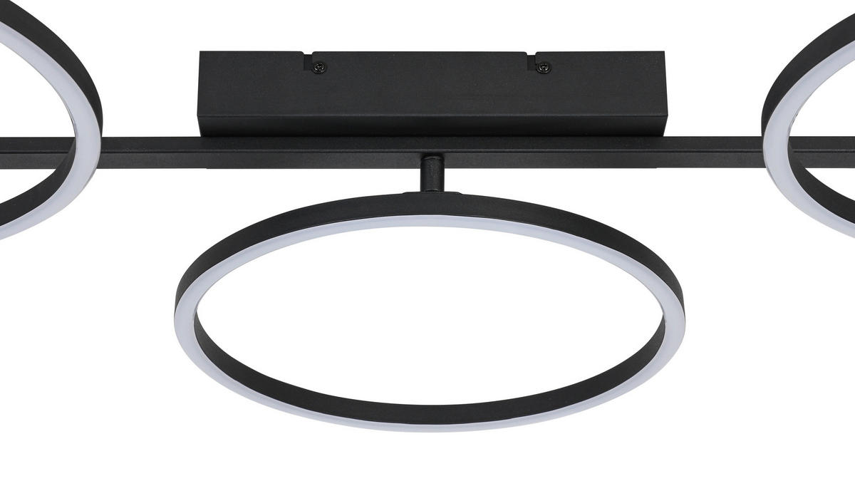 DECKENLEUCHTE    113/66/12 cm  - Schwarz, Trend, Kunststoff/Metall (113/66/12cm) - Collett's Monde