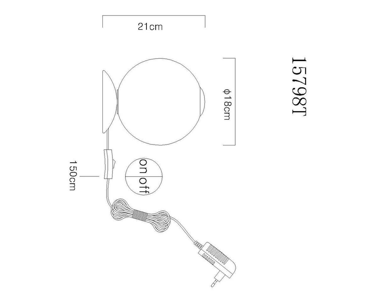 LED-TISCHLEUCHTE 18/21 cm   - Schwarz/Weiß, KONVENTIONELL, Glas/Kunststoff (18/21cm) - Globo