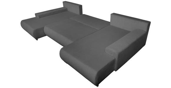 WOHNLANDSCHAFT  in Cord Anthrazit  - Anthrazit/Schwarz, KONVENTIONELL, Textil/Metall (191/351/191cm) - Carryhome