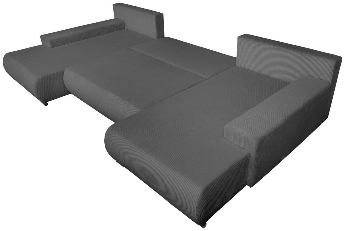 WOHNLANDSCHAFT Anthrazit Cord  - Anthrazit/Schwarz, KONVENTIONELL, Textil/Metall (191/351/191cm) - Carryhome