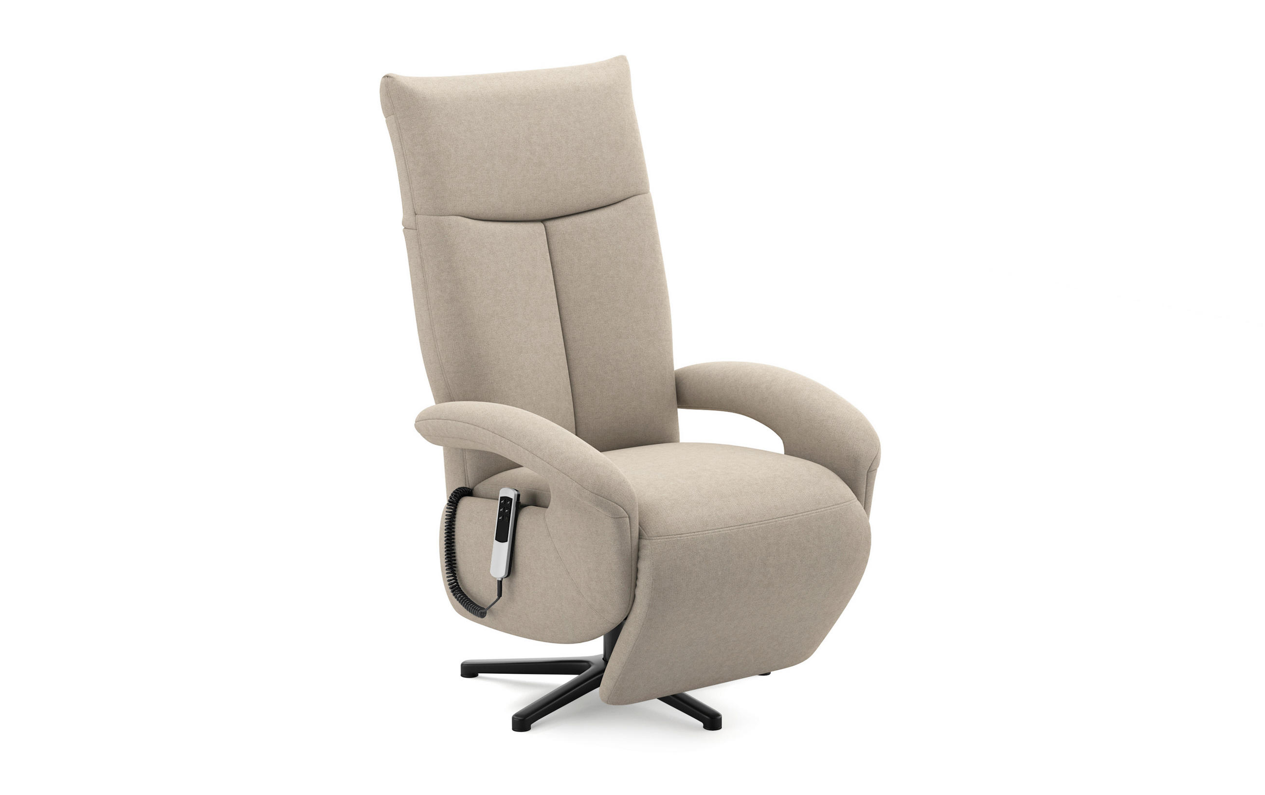 SESSEL in Flachgewebe Taupe  - Taupe/Schwarz, Modern, Textil/Metall (74/112/82cm) - Sit & More