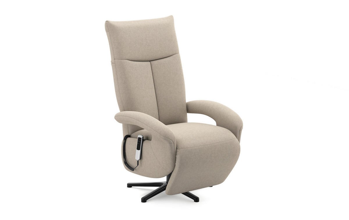 SESSEL in Flachgewebe Taupe  - Taupe/Schwarz, Modern, Textil/Metall (74/112/82cm) - Sit & More