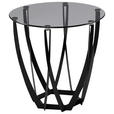 BEISTELLTISCH 50/50/50 cm Grau, Schwarz rund  - Schwarz/Grau, Basics, Glas/Metall (50/50/50cm) - Xora