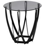 BEISTELLTISCH 50/50/50 cm Grau, Schwarz rund  - Schwarz/Grau, Basics, Glas/Metall (50/50/50cm) - Xora