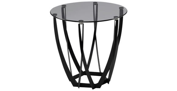 BEISTELLTISCH 50/50/50 cm Grau, Schwarz rund  - Schwarz/Grau, Basics, Glas/Metall (50/50/50cm) - Xora