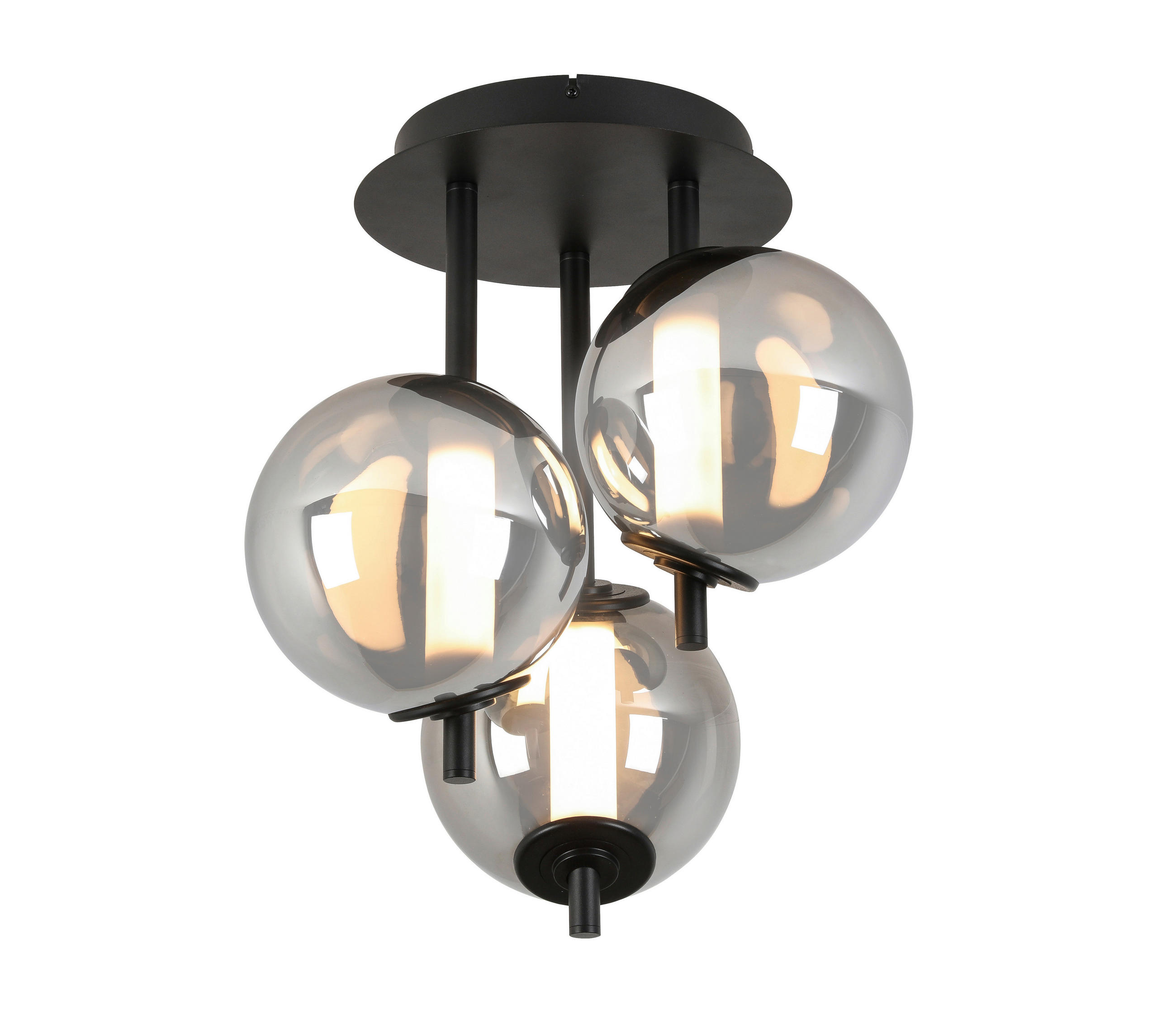 STROPNÍ LED SVÍTIDLO, 45/49 cm - černá/barvy chromu, Design, kov/plast (45/49cm) - Dieter Knoll