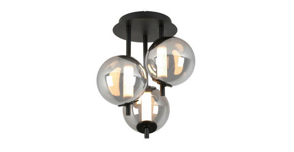 LED-DECKENLEUCHTE 45/49 cm - Chromfarben/Schwarz, Design, Glas/Kunststoff (45/49cm) - Dieter Knoll