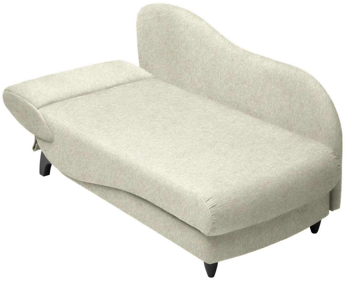 RÉCAMIERE in Webstoff Beige  - Beige/Schwarz, Modern, Holz/Textil (171-190/87/84cm) - Joka