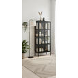 VITRINE  in Schwarz  - Schwarz, Design, Glas/Metall (80/180/35cm) - Xora