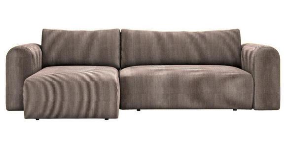 ECKSOFA in Cord Braun  - Schwarz/Braun, MODERN, Kunststoff/Textil (150/245cm) - Carryhome