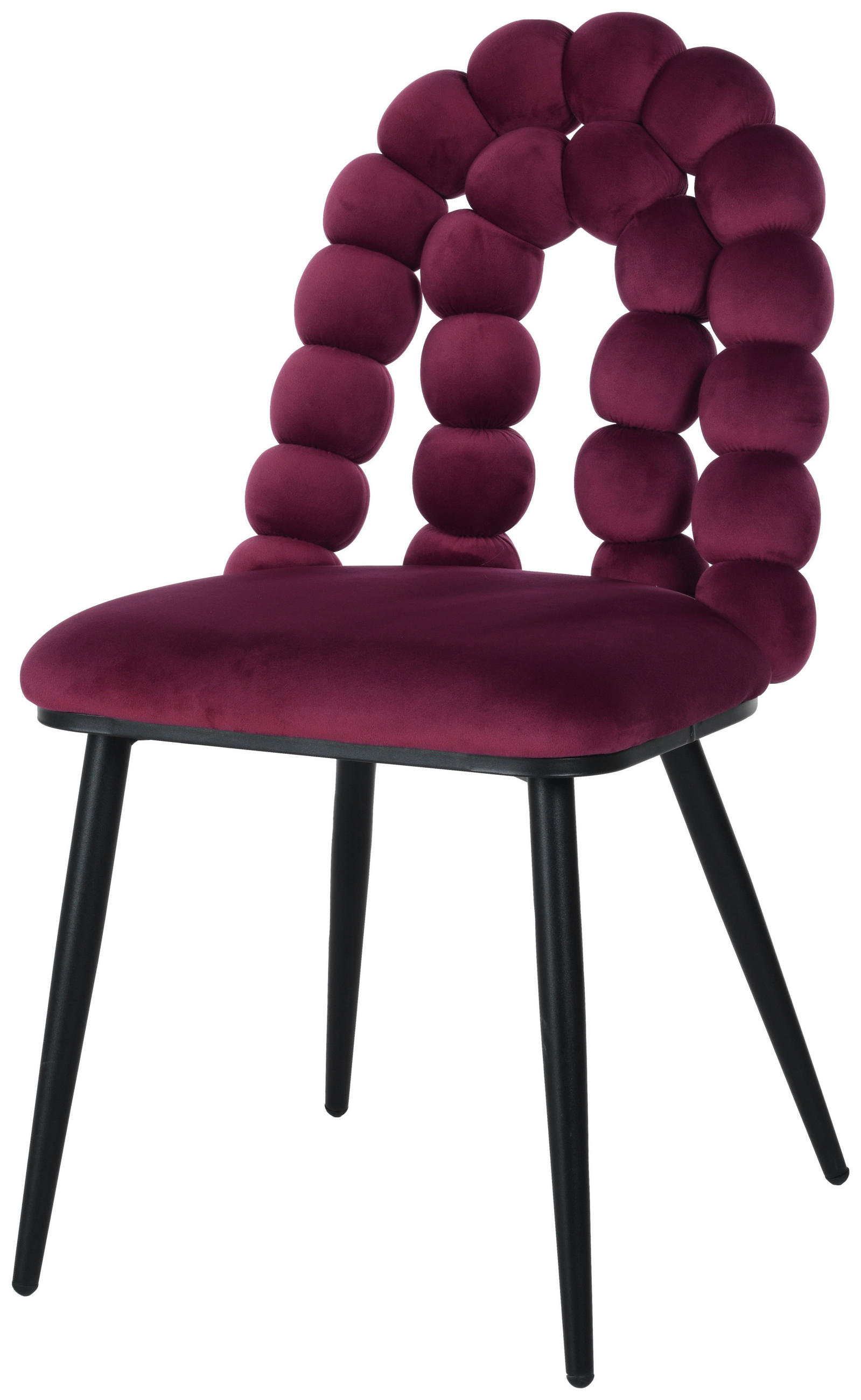 STUHL  in Eisen Samt Holz, Metall, Textil  - Rot/Schwarz, MODERN, Holz/Textil (47/87/61cm) - Livetastic