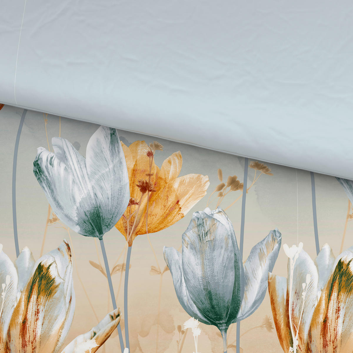 WENDEBETTWÄSCHE 2-teilig Satin, Flachgewebe 140/200 cm  - Hellgelb, Basics, Textil (140/200cm) - Esposa