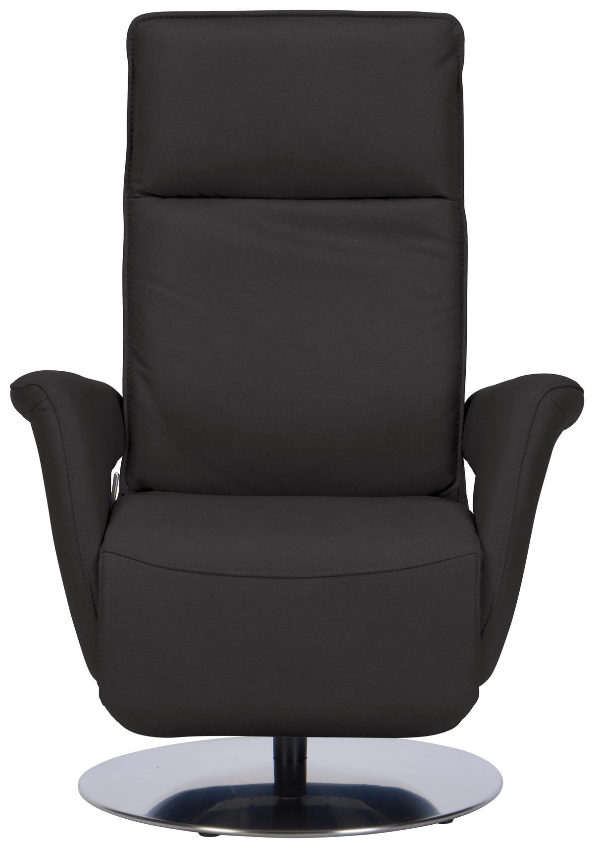 RELAXSESSEL in Leder Dunkelbraun  - Edelstahlfarben/Dunkelbraun, Design, Leder/Metall (83/112/87-174cm) - Valdera