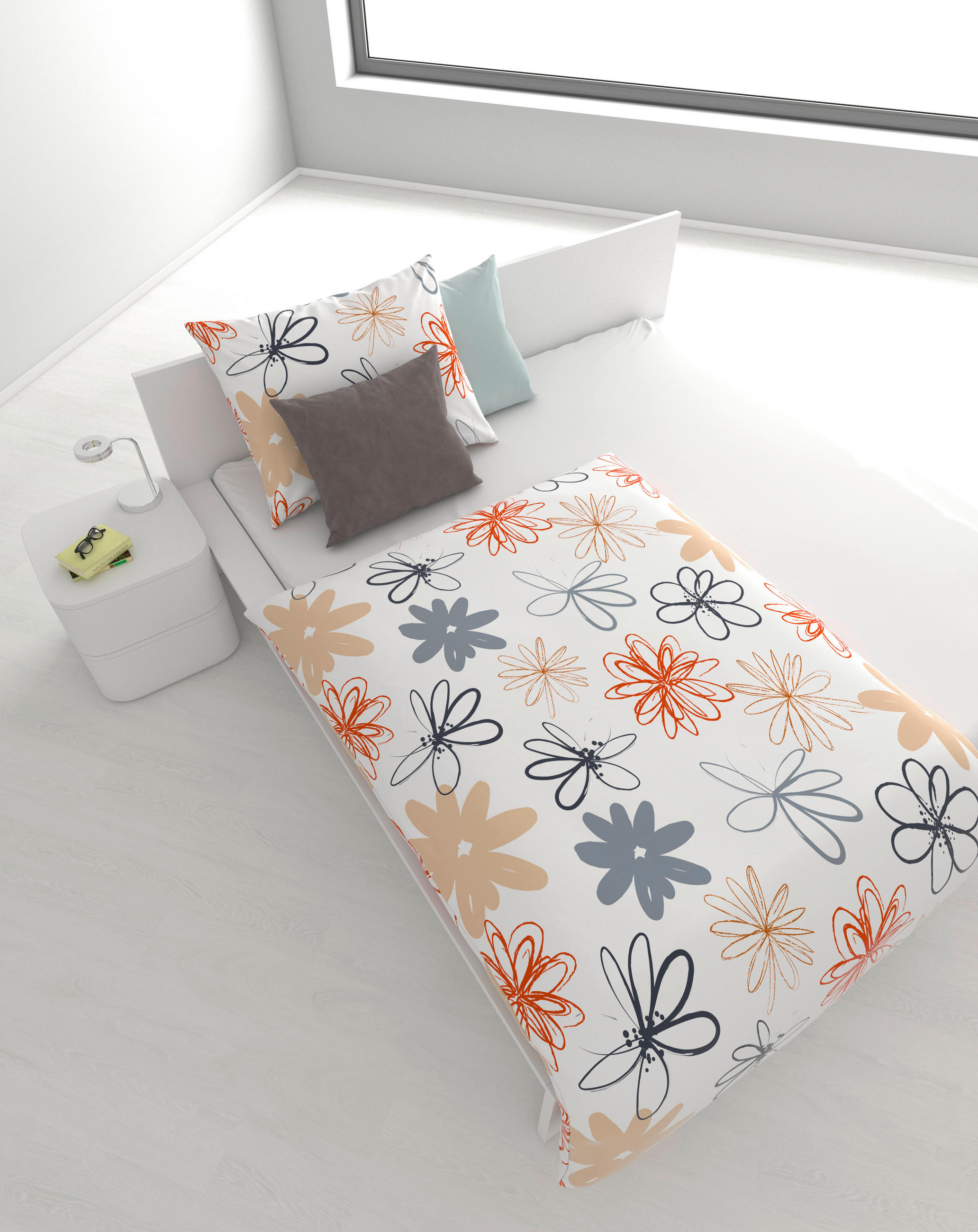 POSTELJINA 140/200 cm VLORA - terakota, Konvencionalno, tekstil (140/200cm) - Boxxx