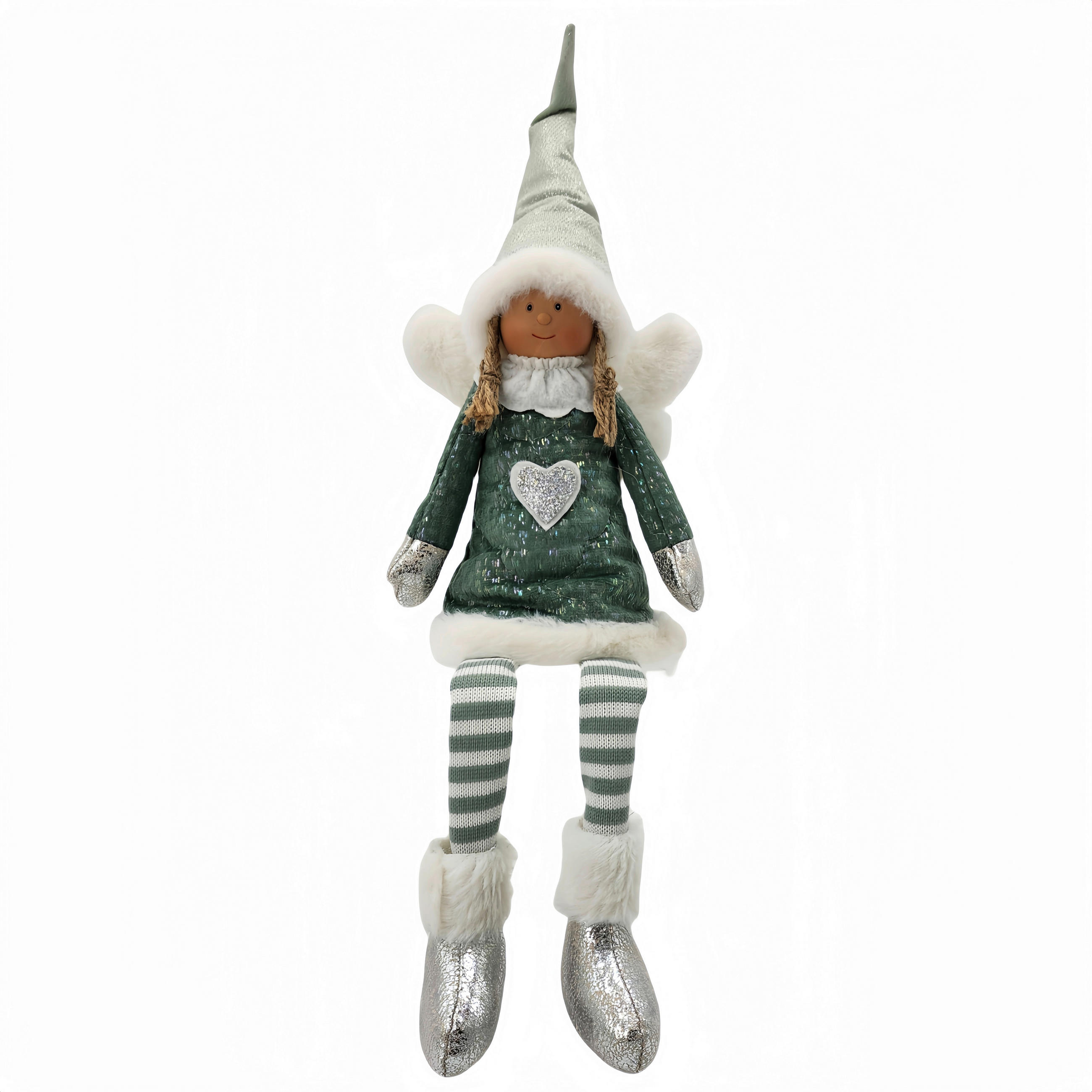 DEKOENGEL - Silberfarben/Weiß, LIFESTYLE, Textil (12/50/10cm) - X-Mas