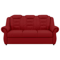 3-SITZER-SOFA Lederlook Rot  - Rot/Schwarz, KONVENTIONELL, Kunststoff/Textil (196/102/101cm) - Livetastic