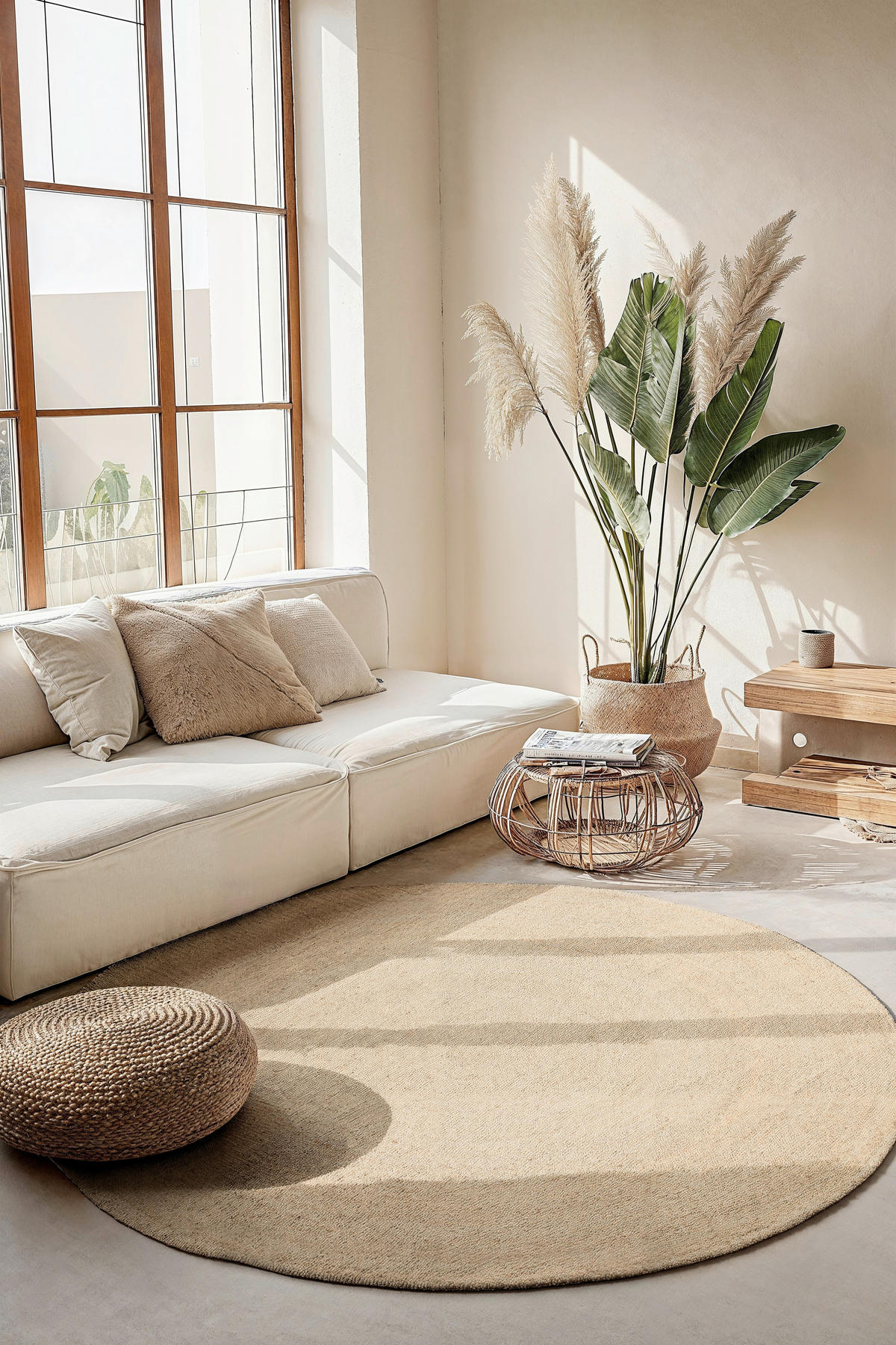 JUTETEPPICH 100 cm Jute Braided Champagner  - Champagner, KONVENTIONELL, Textil (100cm) - Hanse Home
