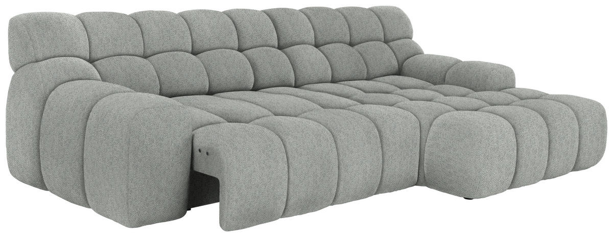 ECKSOFA in Webstoff Hellgrau  - Hellgrau/Schwarz, Modern, Kunststoff/Textil (297/180cm) - Welnova