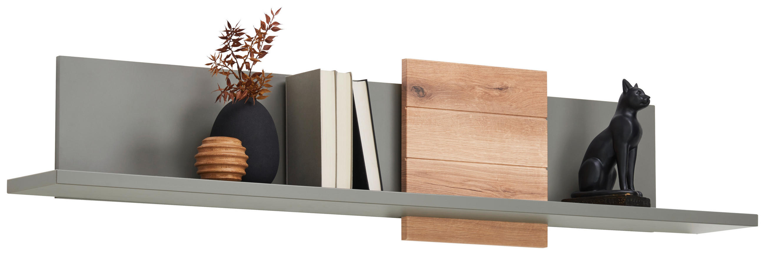 WANDBOARD Grau, Eichefarben  - Eichefarben/Grau, Design, Holzwerkstoff (143/20/25cm) - Stylife